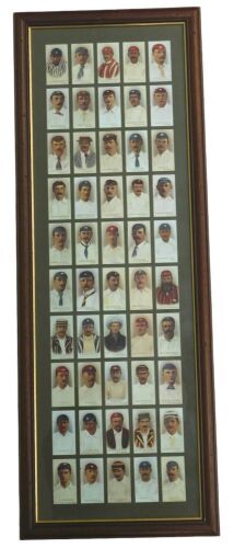 Willis's Cigarette Cards, featuring 19th Century cricket players, framed.