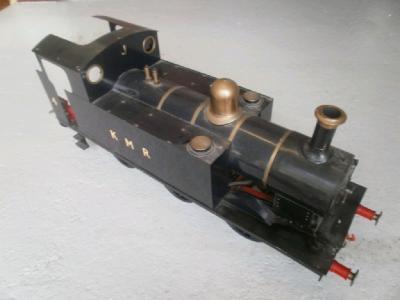 A 5" gauge garden railway steam engine in black livery 0-6-0