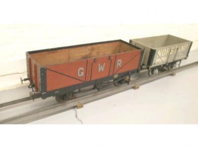 A 5" gauge open wagon with Great Western Railway livery
