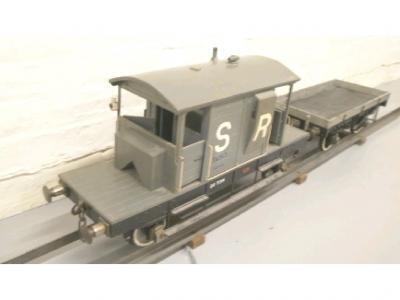 A 5" kit built guards van and a flat backed wagon