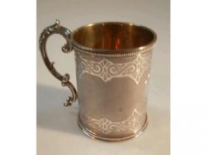 A Victorian presentation cylindrical mug