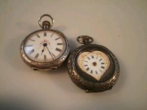Two ladies silver pocket watches