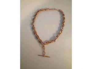 A 9ct rose gold fancy link Albert