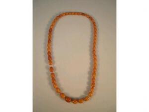 An amber bead necklace