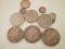 A George III crown, two Victorian crowns, three Elizabeth II crowns, four