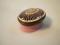 A 19thC enamelled patch box with pink