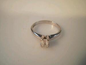 A solitaire diamond ring