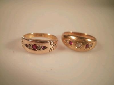 A gypsy style sapphire set ring in 18ct gold setting