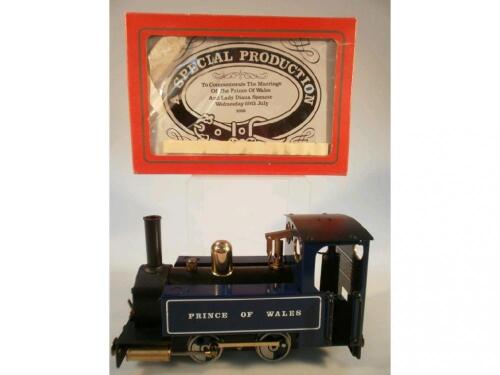 A Mamod steam engine to commemorate the marriage of The Prince of Wales