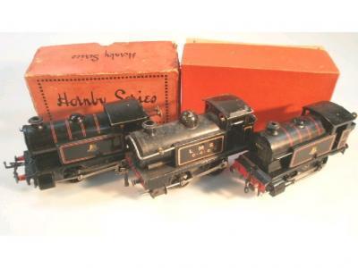 A Hornby Trains No.40 tank locomotive reversing in LMS livery in box