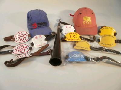 Various items relating to railway workers uniforms including British Rail work bag