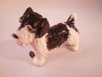 A W H Goss pottery model terrier door stop