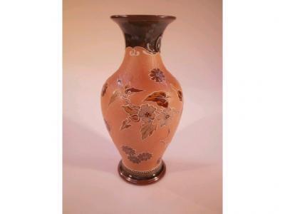 A Royal Doulton Slaters patent baluster stoneware vase