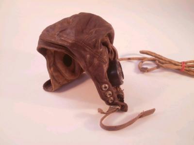 A WWII leather flying helmet