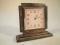A George V silver cased mantel clock of Art Deco design