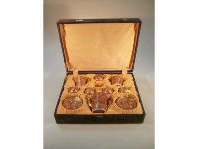 A Japanese satsuma pottery coffee service