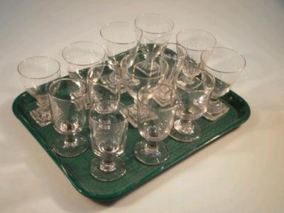 Thirteen assorted 19thC glass rummer's
