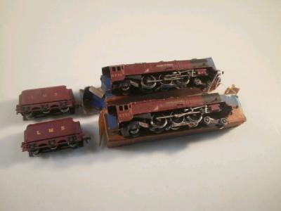 Two Hornby Dublo LMS livery Duchess of Athol 2-6-2 steam engines