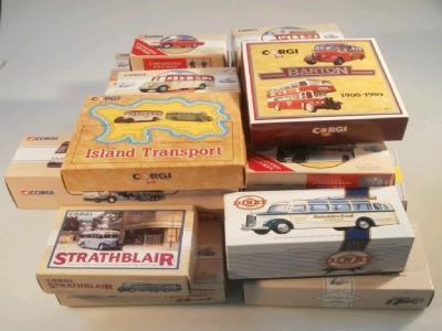 Twenty four boxed commemorative coach vehicles by Matchbox and Corgi