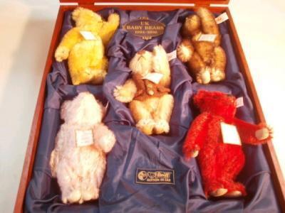 A cased set of five Steiff baby bears 1994 - 1998