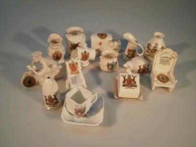 Fourteen pieces of Goss and other crested ware