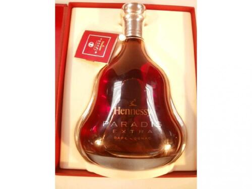 A bottle of Hennessy Paradis extra rare cognac