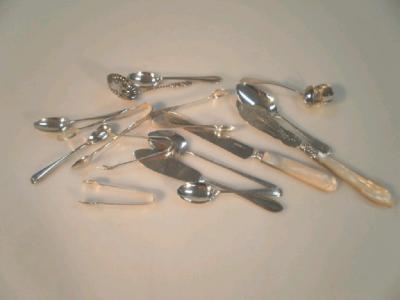 A Victorian silver mother of pearl handled fish knife