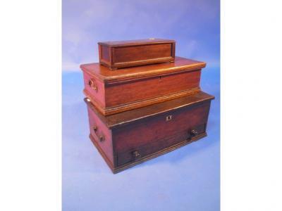 An oak tool chest, bears the stamp G