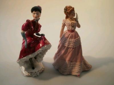 A Wedgwood figure - Enchanted Evening and an Adderley figure - Cancan (a/f) (2)