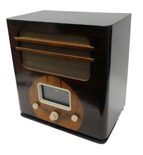 A mid 20thC walnut cased Ultra Electric Limited model 50 radio, circa 1937, 49cm high. WARNING!...