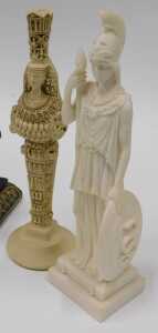 Classical figure groups, etc., dog of fo, 44cm high, Delphi bust, elephant book end, other... - 3