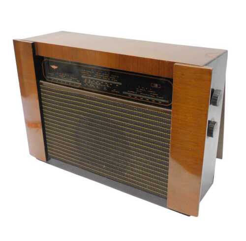 A mid 20thC walnut cased KB FR10 radio, number 03217, 37cm high. WARNING! This lot contains...