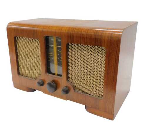 A mid 20thC walnut cased McMichael radio, model 851U, 27cm high. (AF) WARNING! This lot contains...
