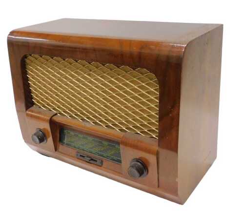 A mid 20thC walnut cased Sobell radio, 37cm high. WARNING! This lot contains untested or unsafe...