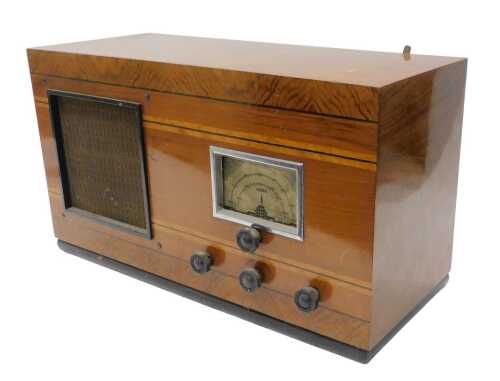 A mid 20thC walnut cased Alba valve radio, 30cm high. WARNING! This lot contains untested or...