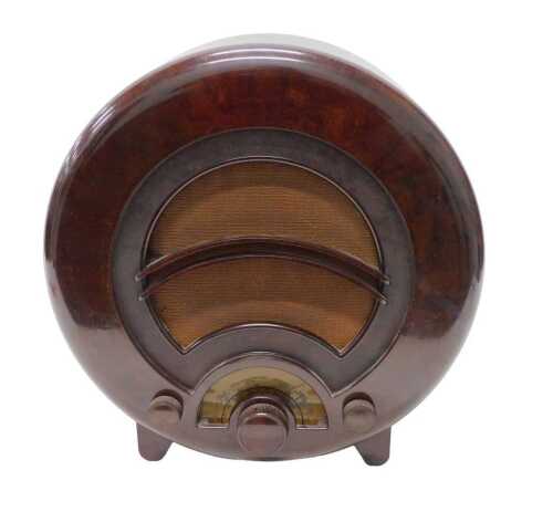 A mid 20thC Bakelite cased Ekco all electric radio type AD36 receiver, 37cm high. WARNING! This...