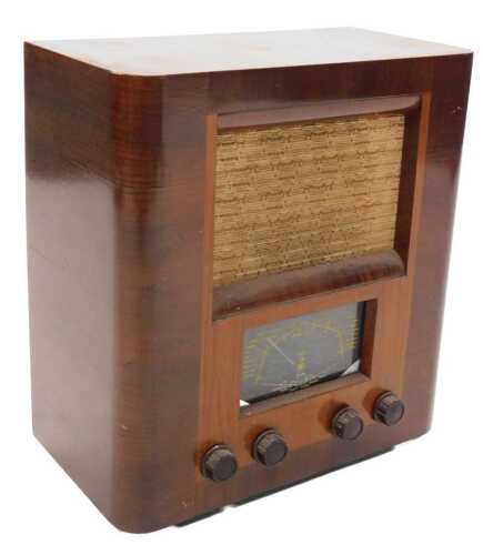 A mid 20thC walnut cased Pye valve radio, circa 1940, 49cm high. WARNING! This lot contains...