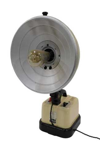 A Hanovir Limited portable ultraviolet heat lamp, in cream colourway, 56cm high.