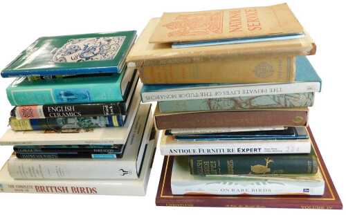 Books, Folio and others, to include Francis Kilvert, English Bird Life, Antique Furniture Expert,...