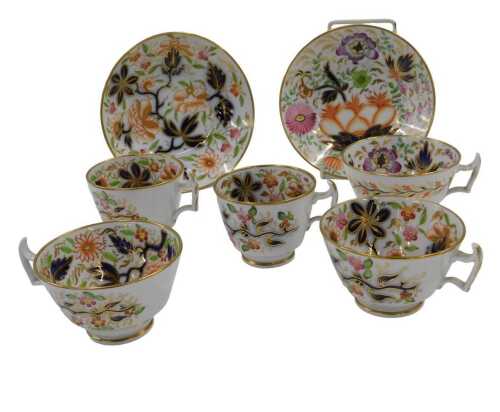 Various Imari pattern china, 19thC cups and saucers, a further cup, 6cm high. (a quantity)