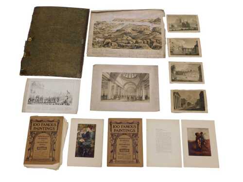A folio containing various engravings, etchings, bookplates, etc., to include after Packer,...