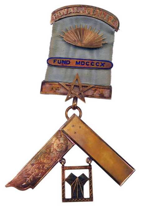Masonic Interest. An 18ct gold Royal Jubilee Lodge medal, for lodge 72, with fund MDCCCX enamel...