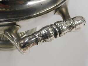 A George III silver soup tureen, by Paul Storr, the domed lid with naturalistic strap handle,... - 4