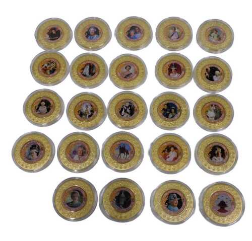 A Windsor Mint Historic Moments of Queen Elizabeth II&rsquo;s reign set, 24ct gold plated copper,...