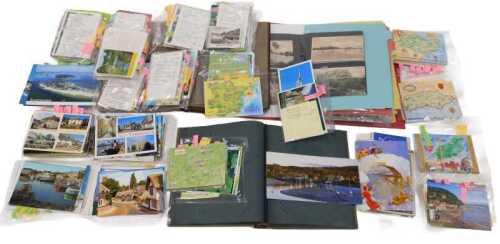 Various postcards, GB and others, used, Stratford Rugby, early 20thC vacant album, etc. (a...
