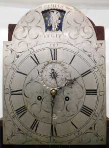 A George III mahogany longcase clock, by Thomas Sone of Fareham, the silvered engraved dial with... - 2