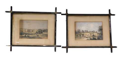 A Le Blond style print Montpellier public baths, in Oxford style frame, 38cm x 46cm, and another....