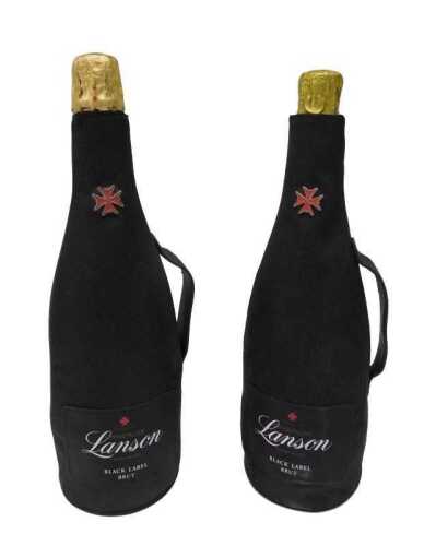 A bottle of Lanson Brut black label Champagne, 75cl, in outer sleeve, and a further bottle of...