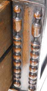 A late 17thC oak chest of drawers, the top with a moulded edge above three panelled drawers,... - 5