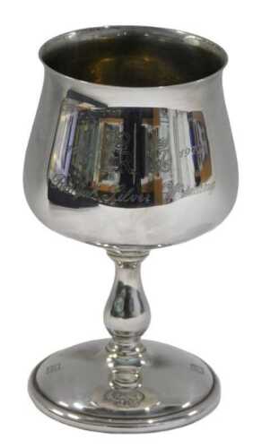 An Elizabeth II 25th wedding anniversary of The Queen and The Duke of Edinburgh silver goblet,...